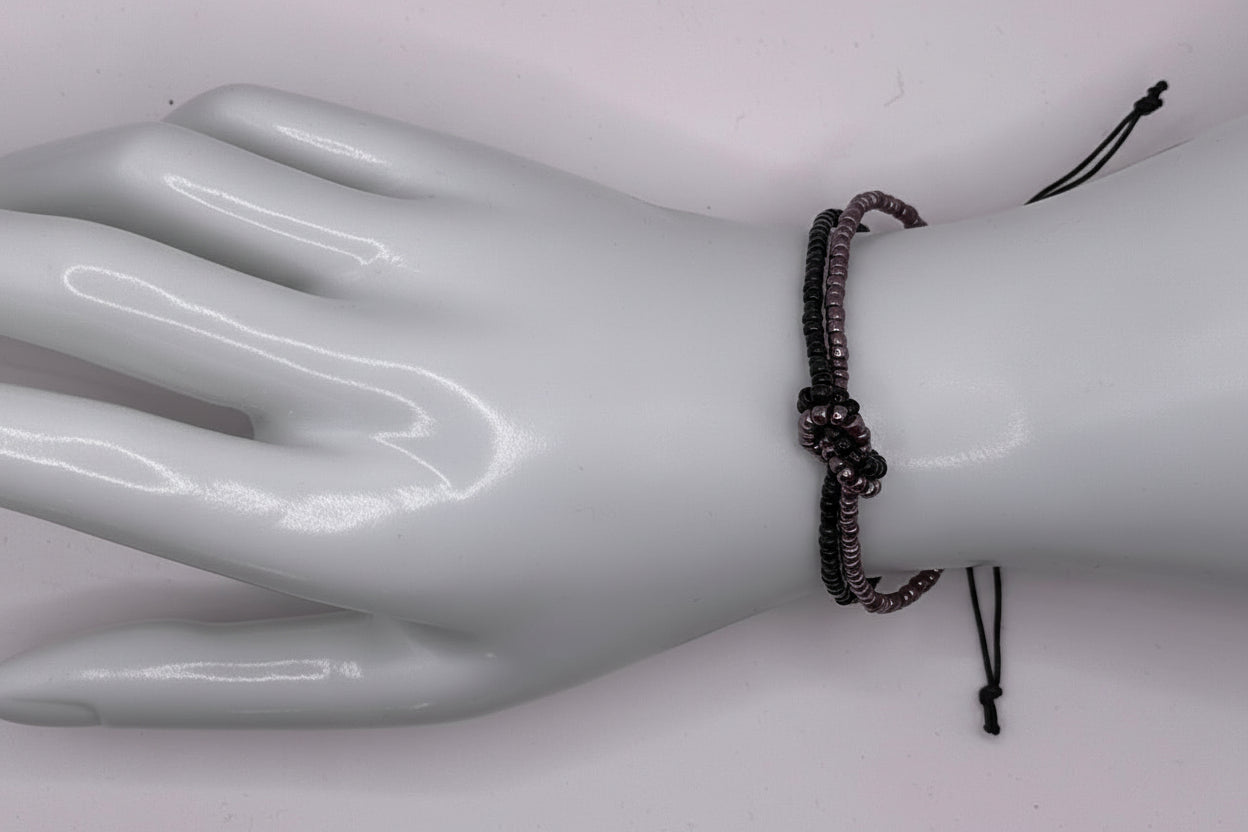 Armband Schwarz/lila