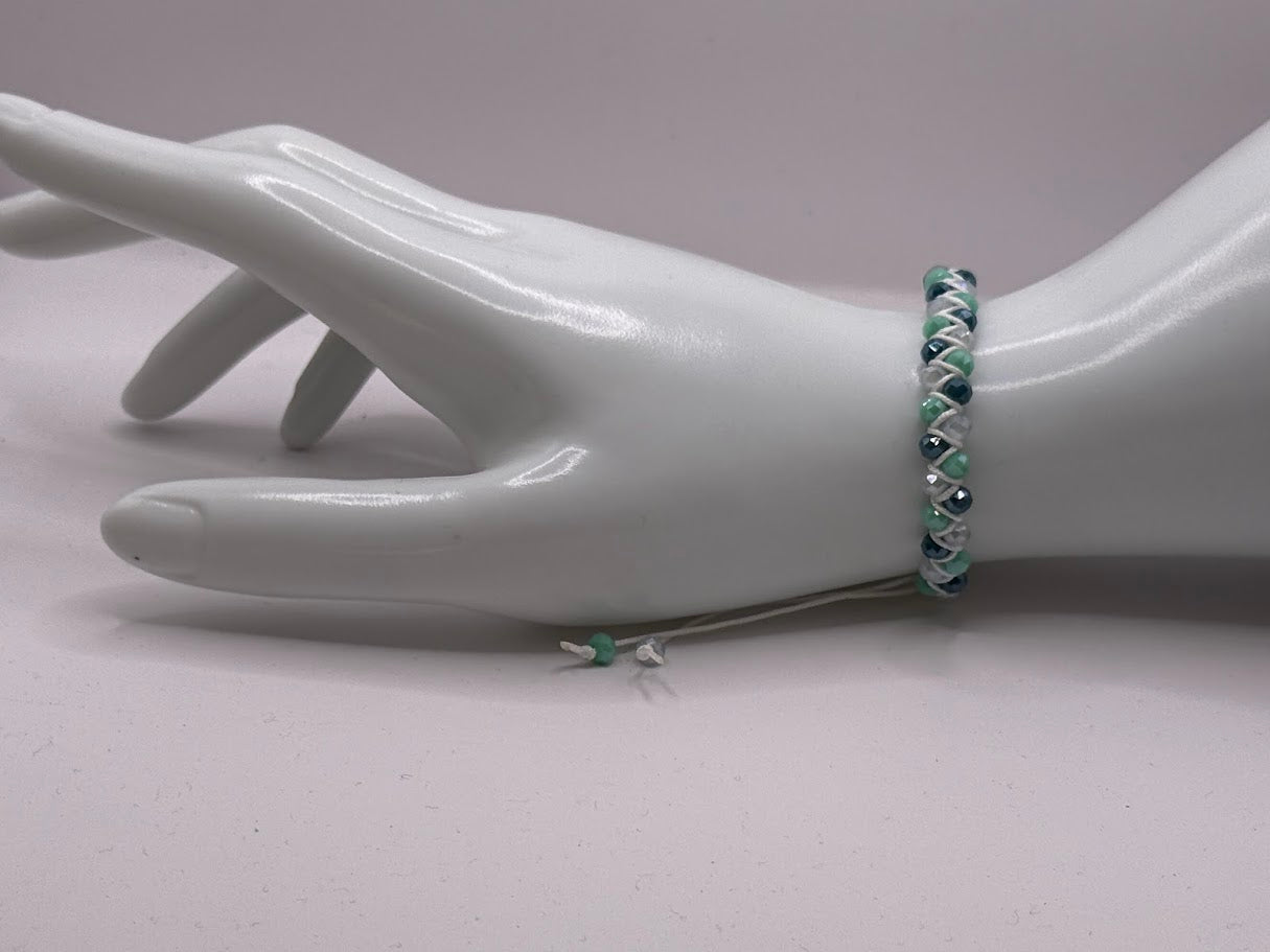 Perlenarmband Blau-Türkis