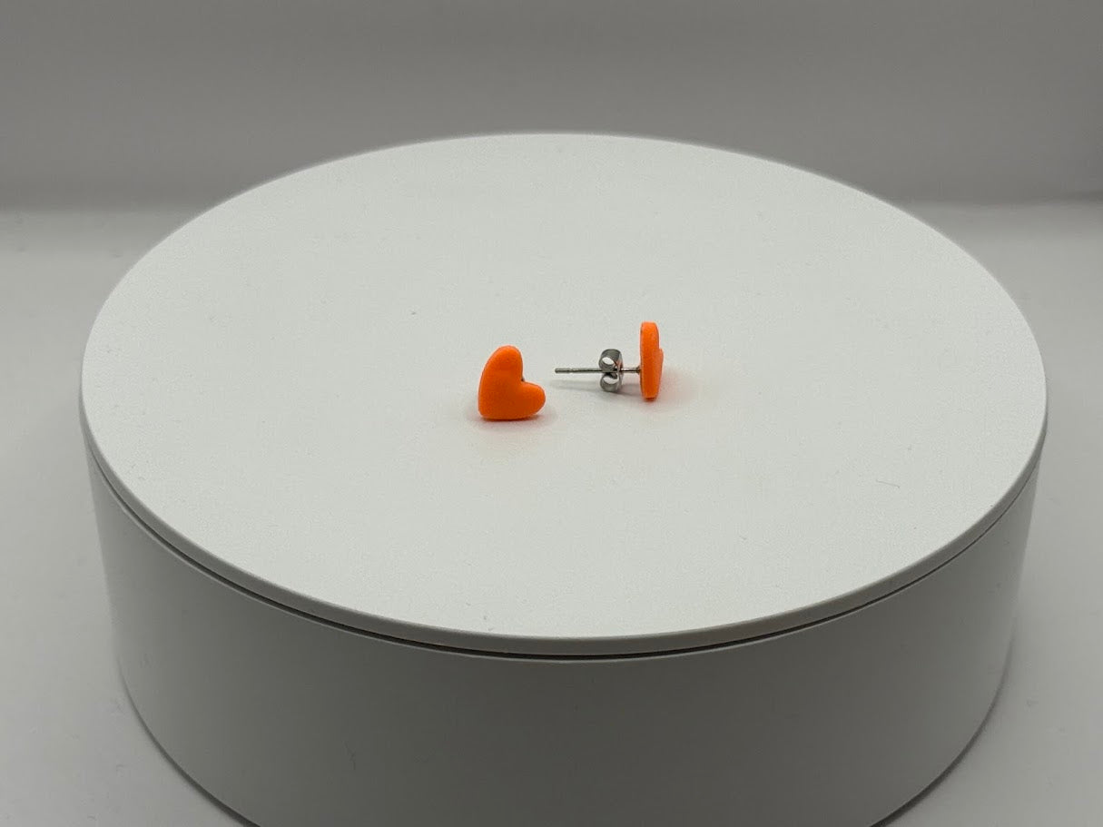 Kleine Herz Ohringe Orange