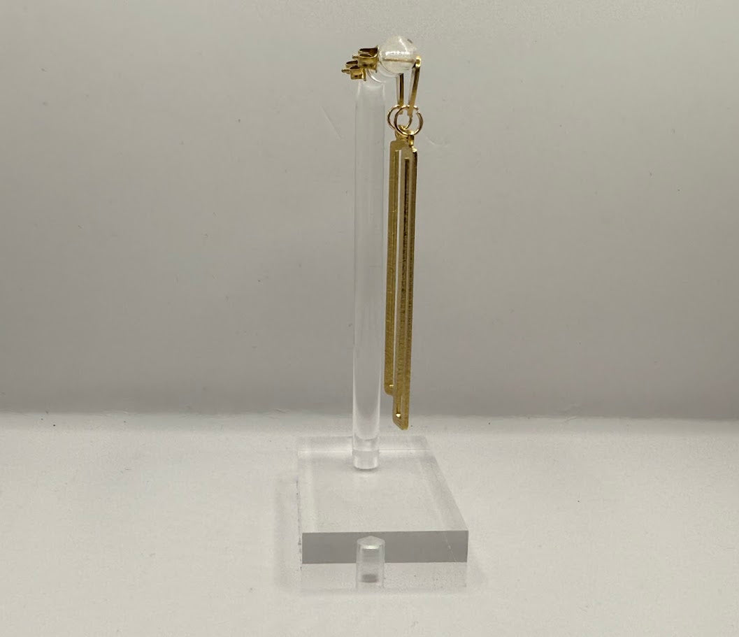 Vergoldete Hängeohrringe aus Edelstahl | Eleganter Schmuck für dich