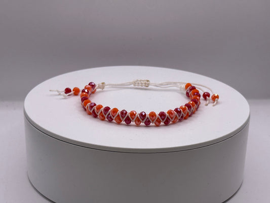 Perlenarmband Orange-Rot