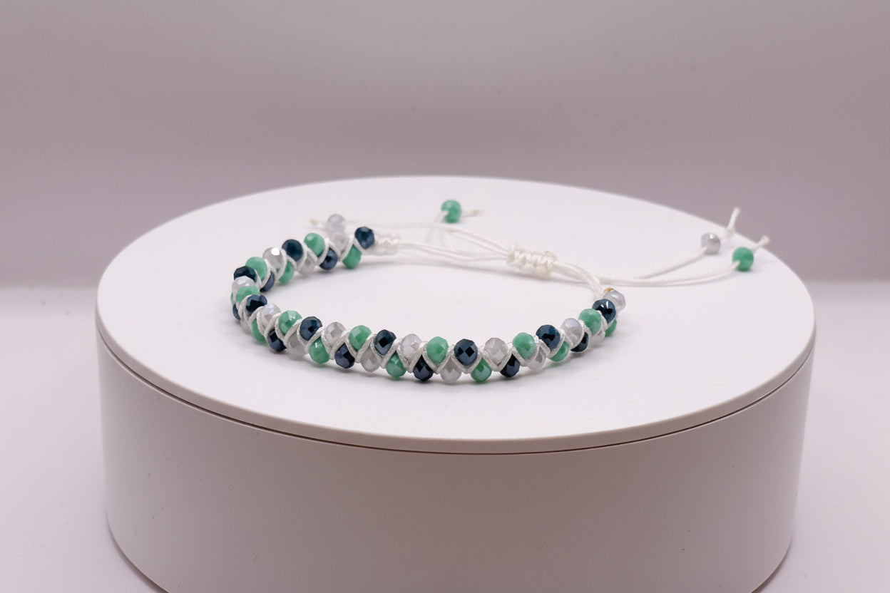 Perlenarmband Blau-Türkis