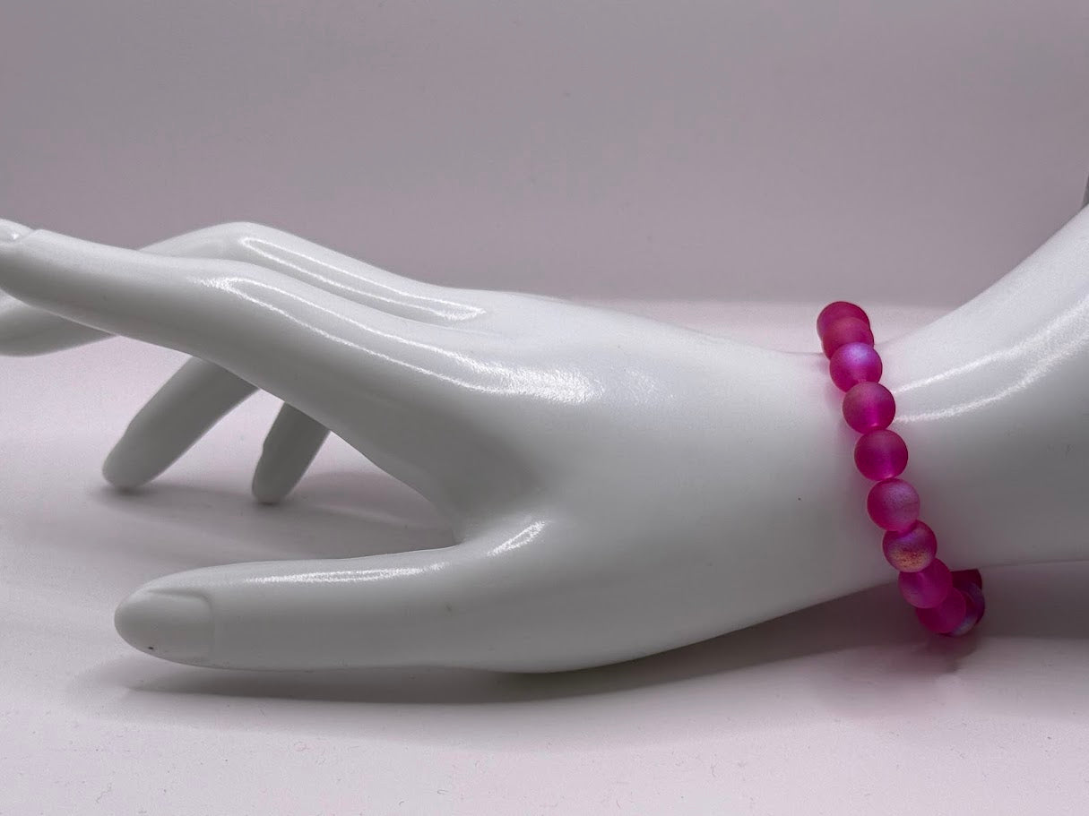 Perlenarmband Pink-Transparent