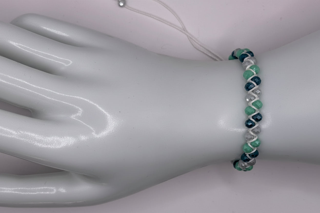 Perlenarmband Blau-Türkis