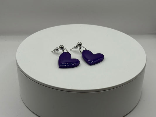 Ohrringe Herz hängend versch. Farben