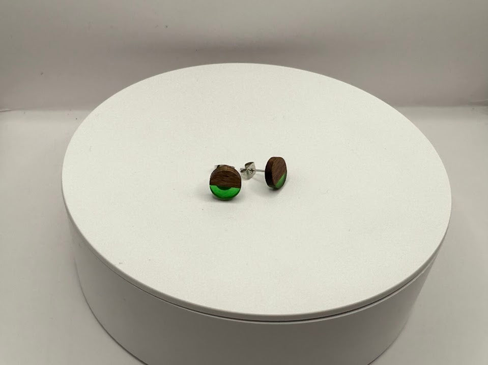 Ohrstecker aus Holz & Kunstharz – Schmuck aus Edelstahl