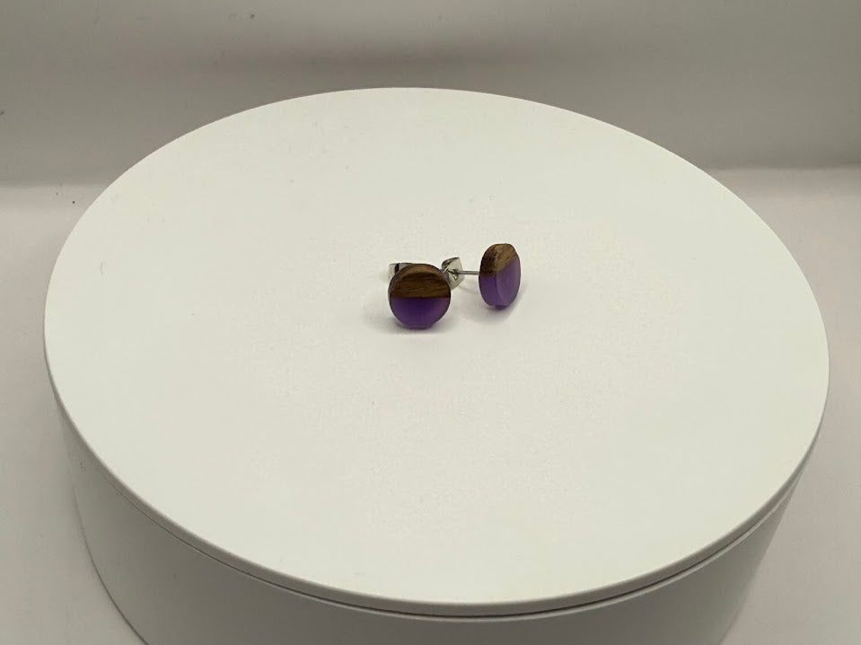 Ohrstecker aus Holz & Kunstharz – Schmuck aus Edelstahl