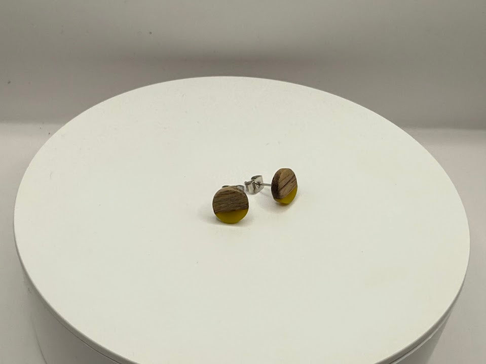 Ohrstecker aus Holz & Kunstharz – Schmuck aus Edelstahl