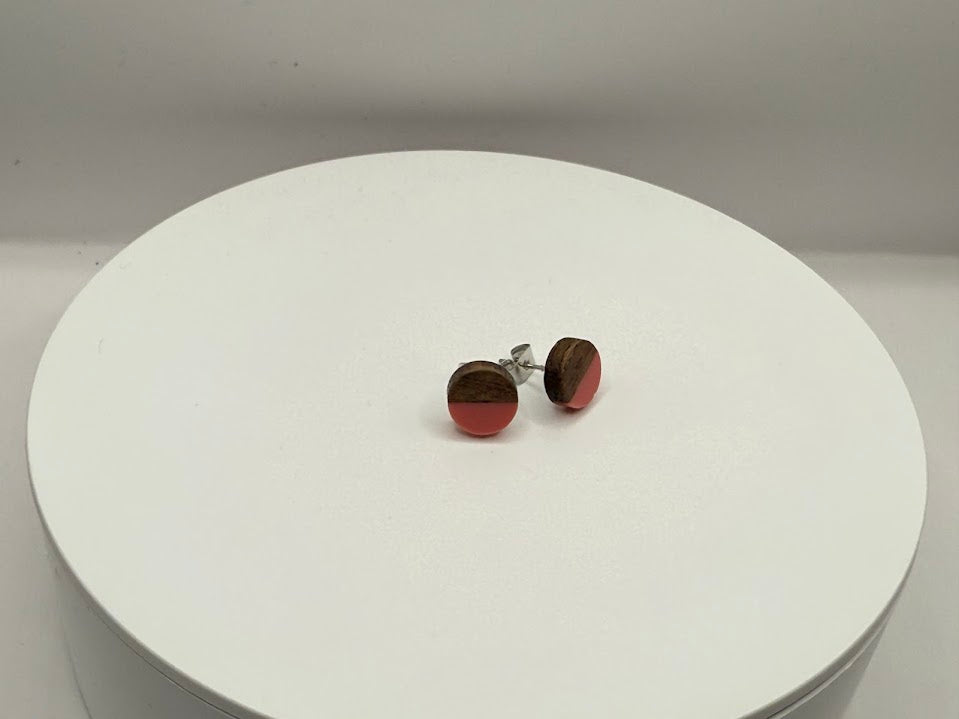 Ohrstecker aus Holz & Kunstharz – Schmuck aus Edelstahl