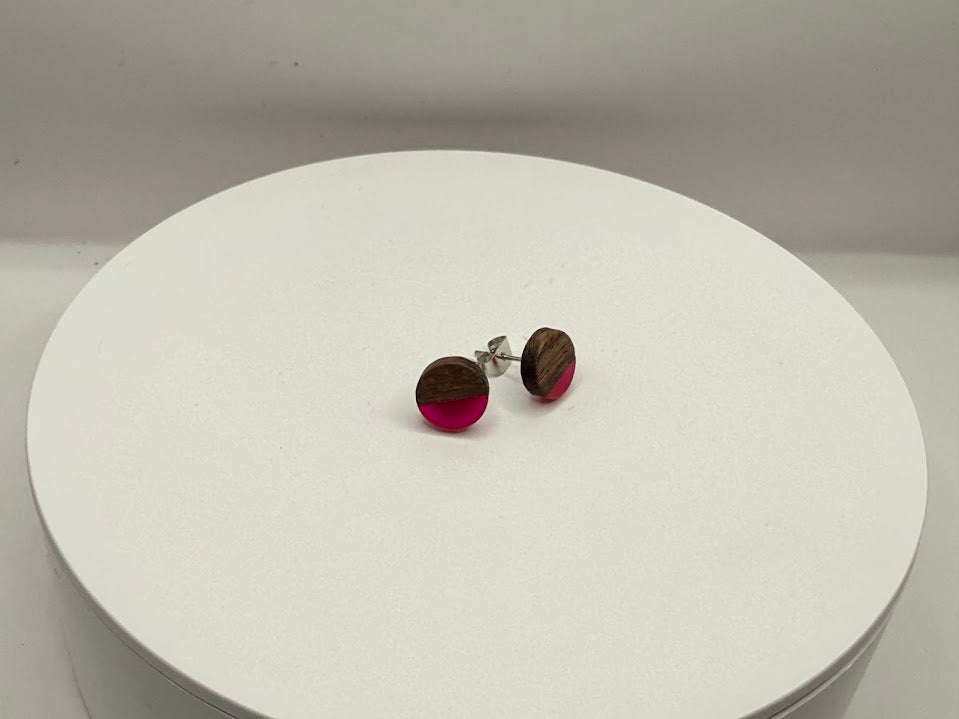 Ohrstecker aus Holz & Kunstharz – Schmuck aus Edelstahl