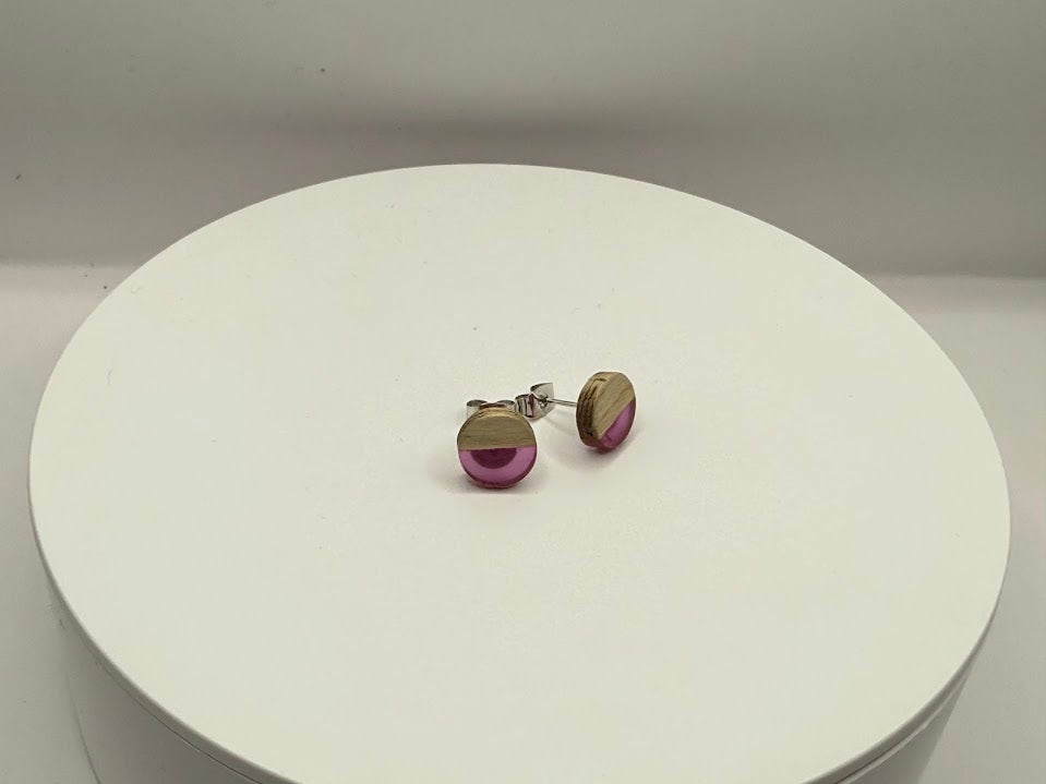 Ohrstecker aus Holz & Kunstharz – Schmuck aus Edelstahl