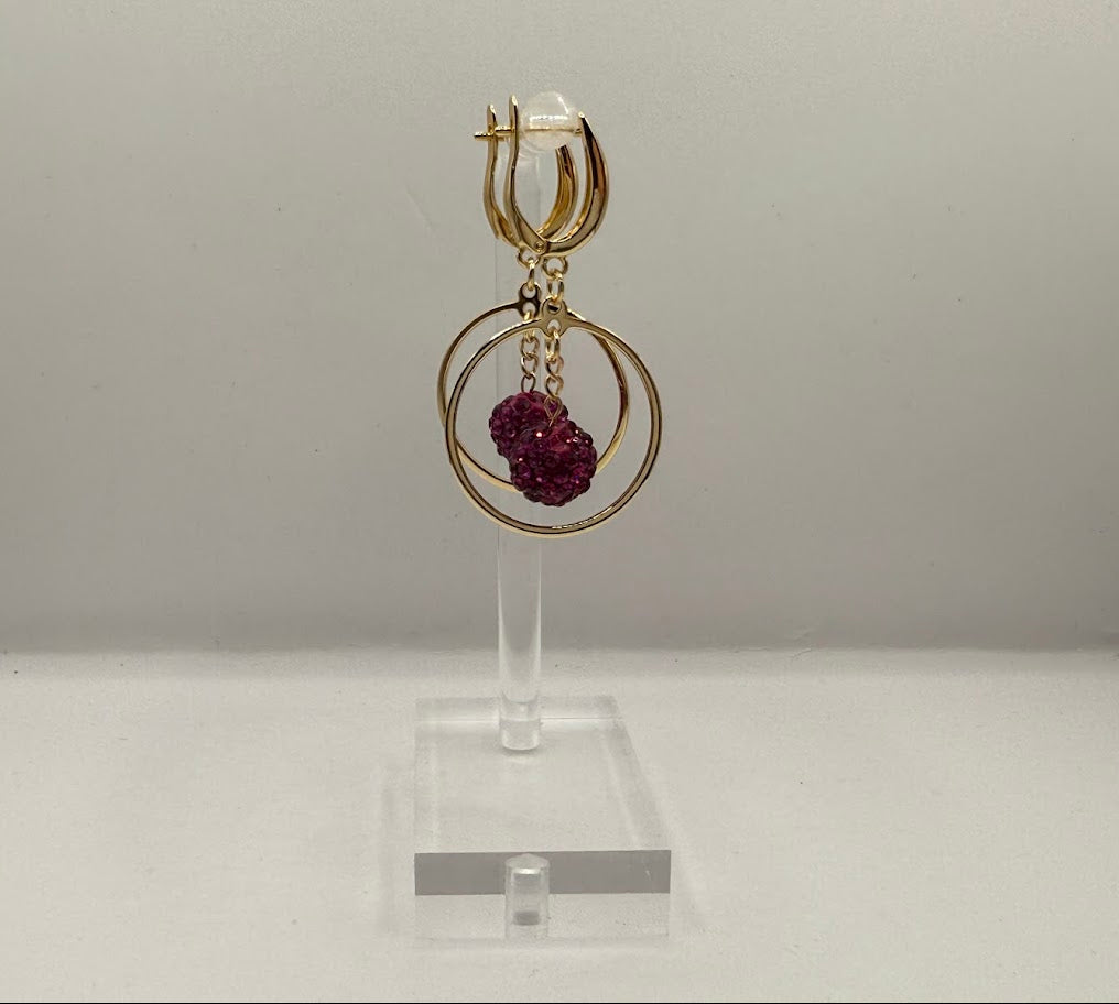 Gold Ohrringe mit violeter Perle