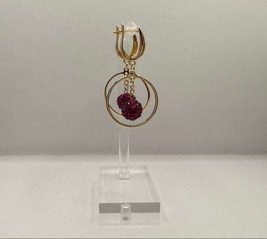 Gold Ohrringe mit violeter Perle