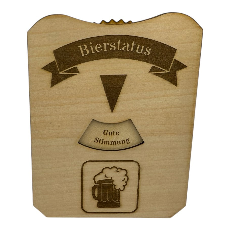 Bierstatus Scheibe aus Holz – Lustige Bierscheibe im Parkscheiben-Design