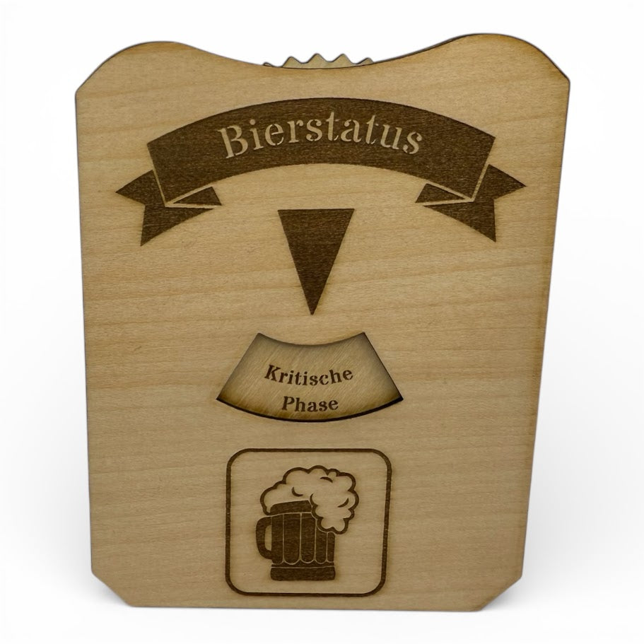 Bierstatus Scheibe aus Holz – Lustige Bierscheibe im Parkscheiben-Design